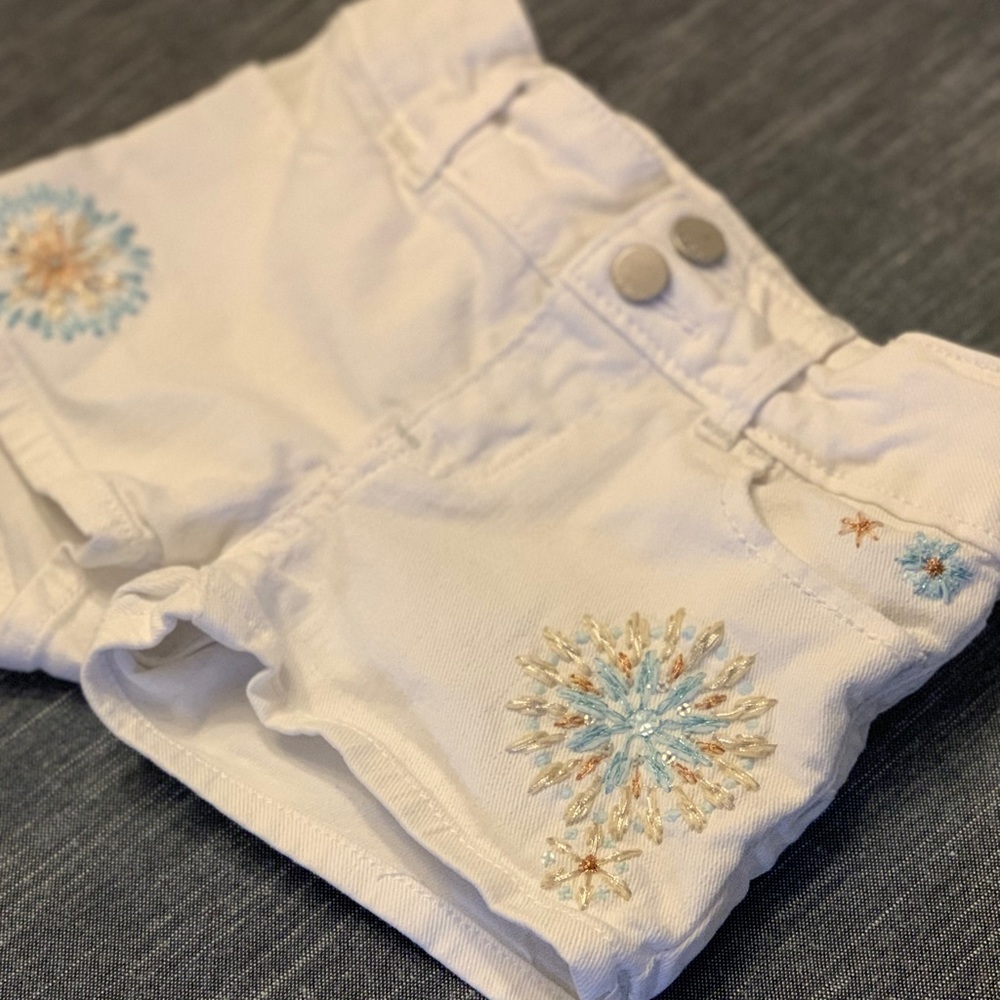 Oh. My. Gosh you guys. These are so cute. White embellished shorts from Gap